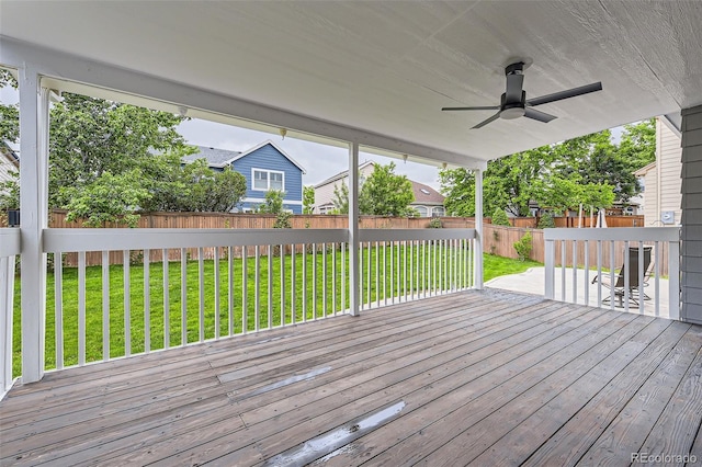 9458 S Hackberry Ln, Highlands Ranch, CO 80129 - wooden terrace with ceiling fan