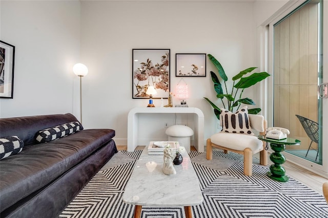 interior space with hardwood / wood-style floors