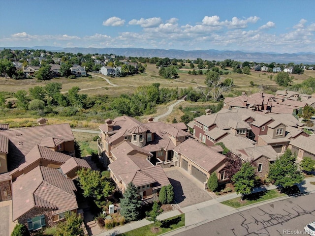 aerial view featuring a mountain view