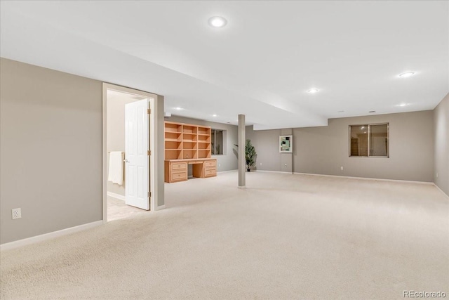 interior space with light colored carpet