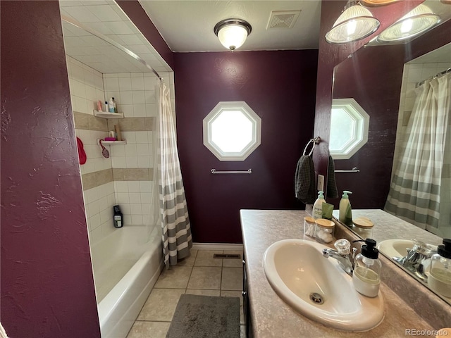 790 4th St, Limon, CO 80828 - full bath with vanity, tile patterned floors, shower / tub combo with curtain, and baseboards