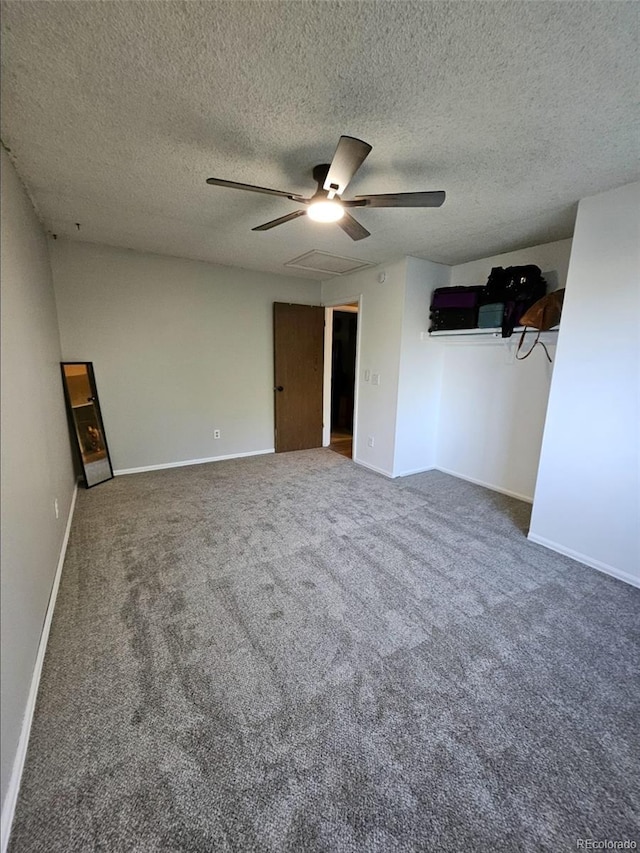 2034 S Truckee St, Aurora, CO 80013 - unfurnished bedroom featuring carpet, a ceiling fan, and a textured ceiling