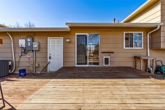 wooden terrace with central AC