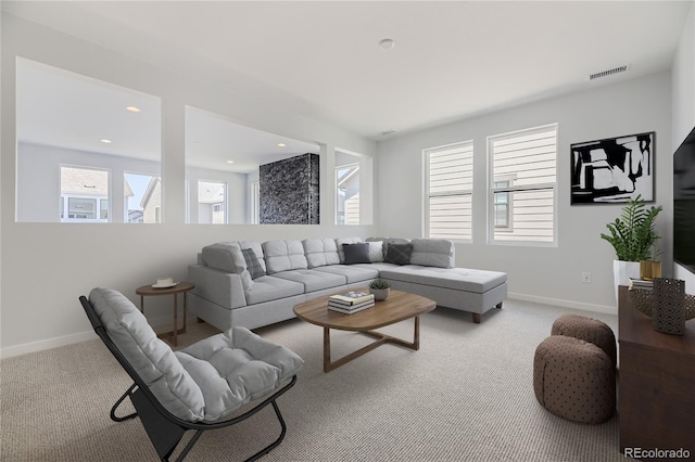 view of carpeted living room