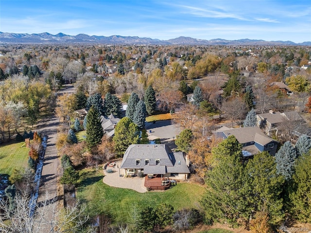 aerial view featuring a mountain view