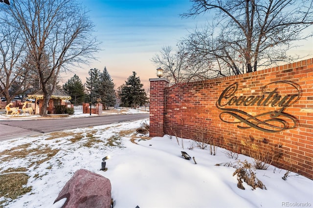 view of community sign