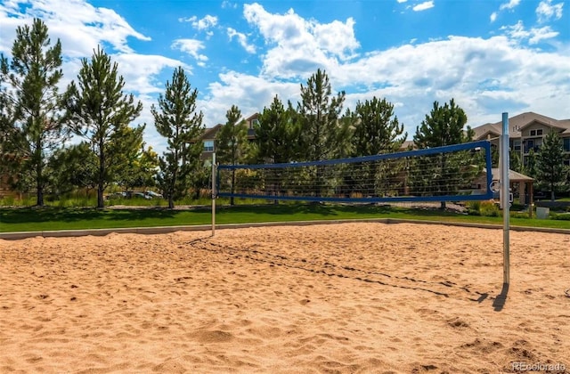 view of property's community featuring volleyball court