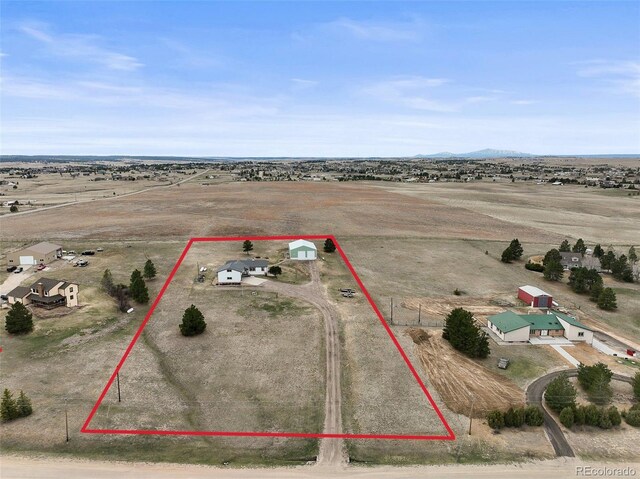 2845 Cherry Way, Parker, CO 80138 - overview of rural landscape with property boundaries highlighted