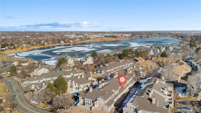 5155 W 68th Ave Unit 5, Westminster, CO 80030 - aerial view of property and surrounding area with a large body of water and nearby suburban area