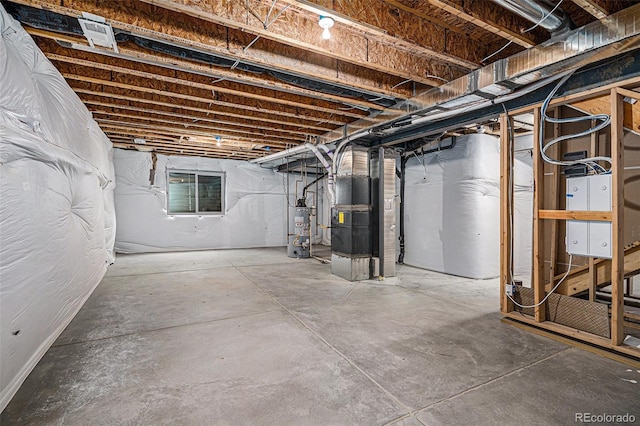 1011 White Leaf Cir, Castle Rock, CO 80108 - basement with gas water heater and heating unit