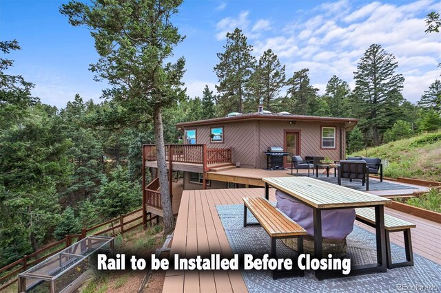 13540 Deer Ridge Way, Larkspur, CO 80118 - deck with a grill