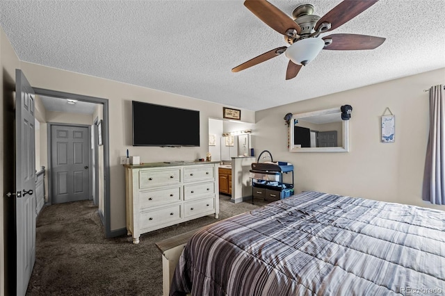 11323 Albion St, Thornton, CO 80233 - carpeted bedroom with a textured ceiling, ceiling fan, and ensuite bathroom
