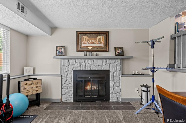 11323 Albion St, Thornton, CO 80233 - detailed view of a fireplace and a textured ceiling