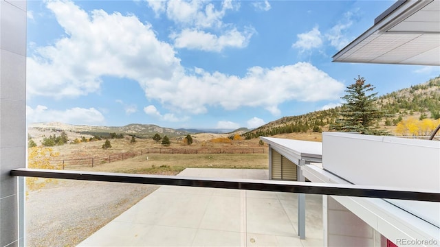 view of patio featuring a mountain view