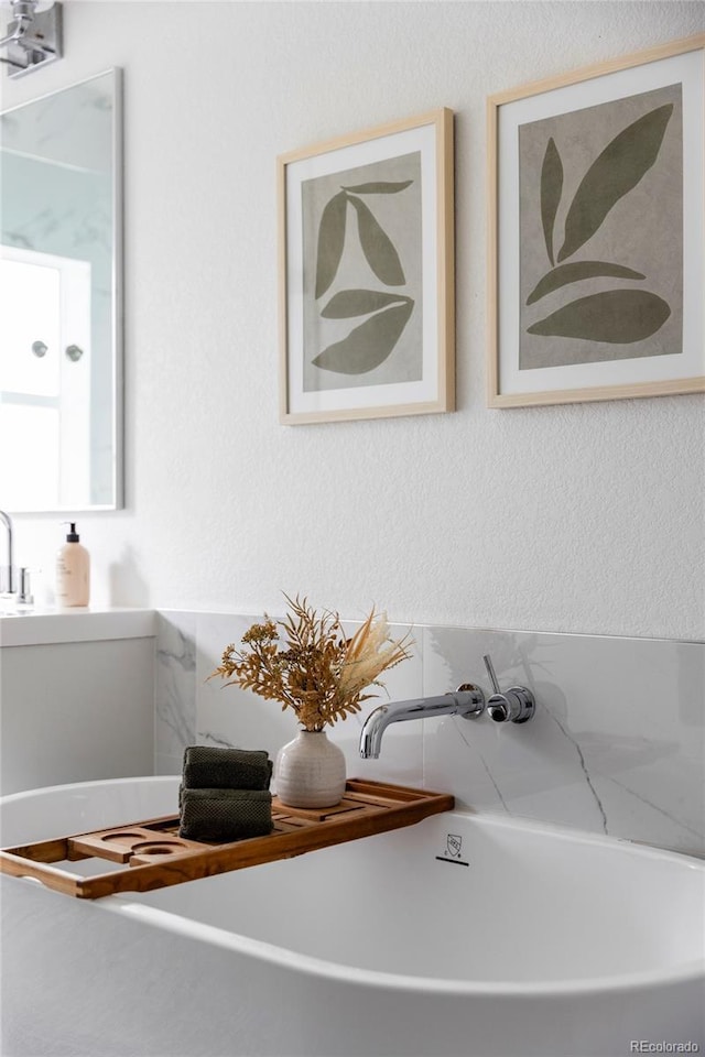 interior details with a freestanding tub