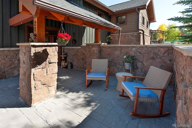 view of patio with a gazebo