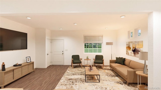 living room featuring hardwood / wood-style floors