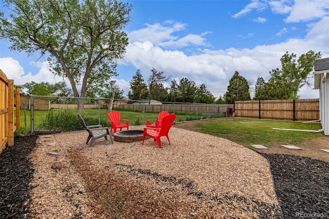 7752 Meade St, Westminster, CO 80030 - view of yard with an outdoor fire pit