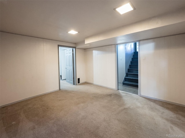 2114 N 21st St, Grand Junction, CO 81501 - finished basement featuring light colored carpet and stairs