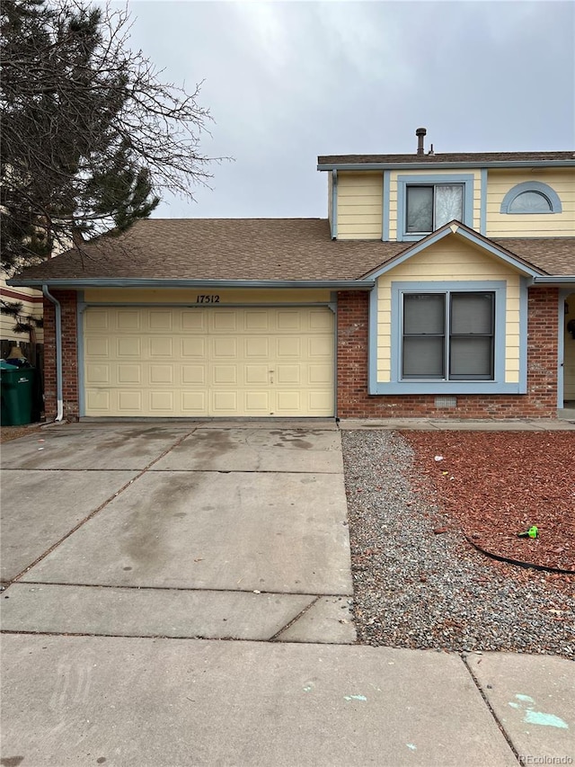 view of property with a garage