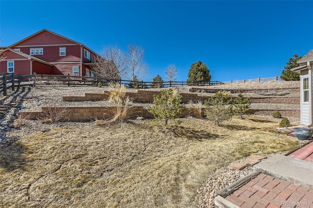 view of yard with fence