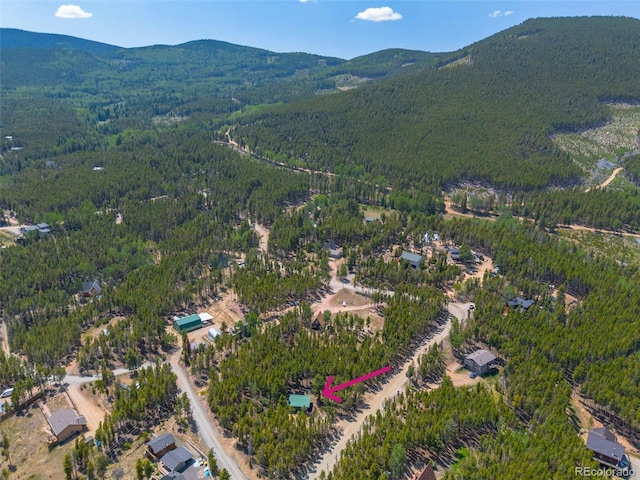 bird's eye view featuring a mountain view