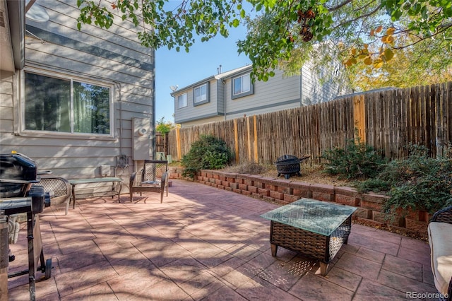 view of patio / terrace with a grill