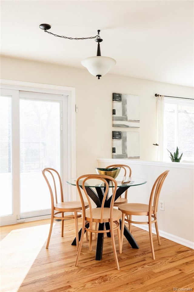 dining room featuring light hardwood / wood-style flooring