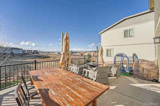 view of patio featuring an outdoor living space