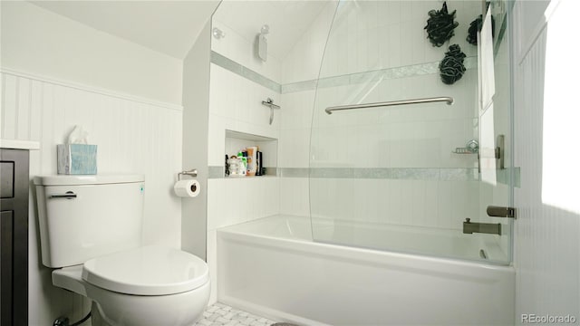 2335 Stout St, Denver, CO 80205 - full bathroom with toilet, shower / bathtub combination, and vanity
