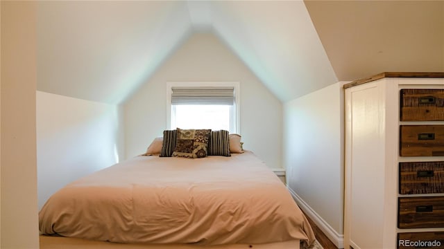 2335 Stout St, Denver, CO 80205 - bedroom with lofted ceiling