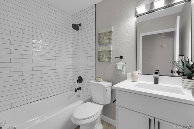 10150 Virginia Ave Unit 103, Denver, CO 80247 - bathroom featuring vanity, washtub / shower combination, and a textured wall