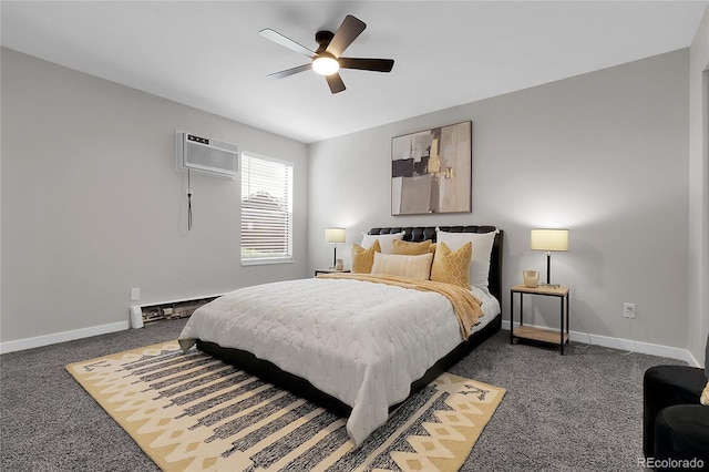 10150 Virginia Ave Unit 103, Denver, CO 80247 - bedroom with a wall unit AC, carpet flooring, and a ceiling fan