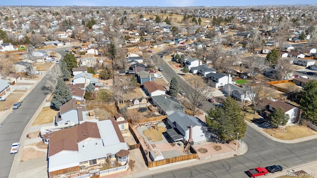 aerial view with a residential view