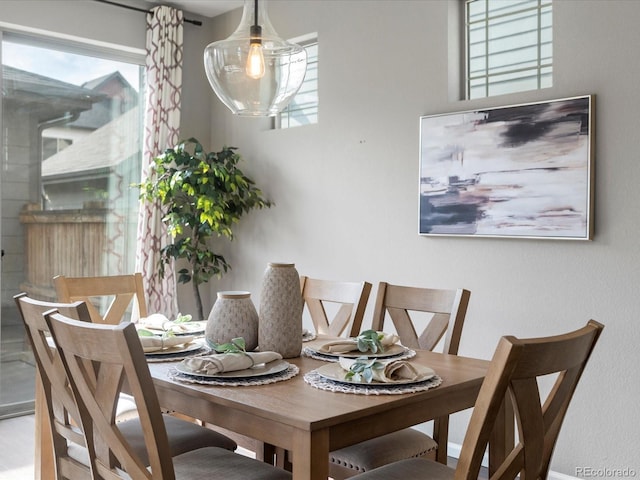 view of dining area