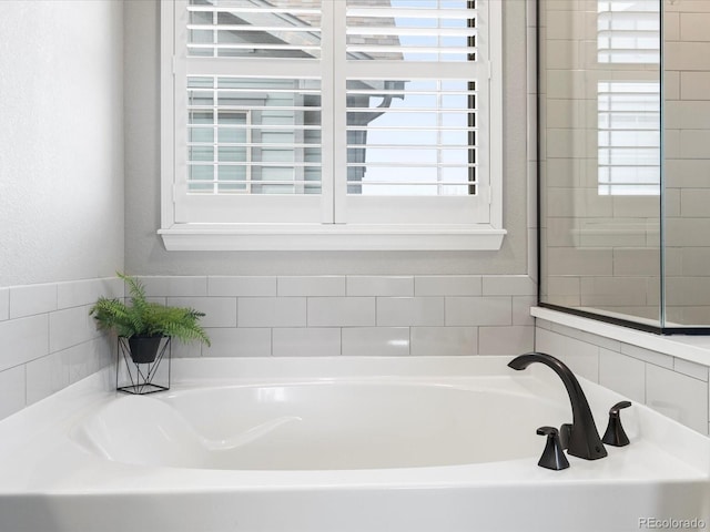 bathroom with a washtub