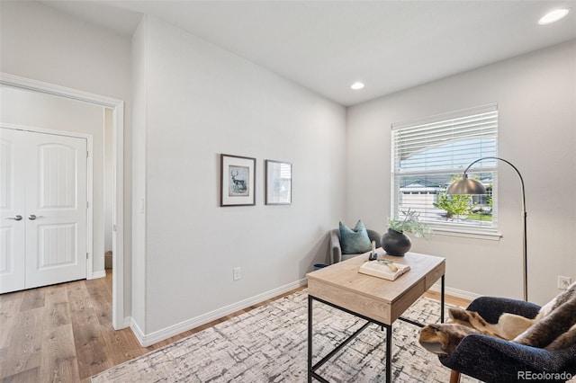 1871 Walnut Creek Ct, Colorado Springs, CO 80921 - office area featuring light wood finished floors and recessed lighting
