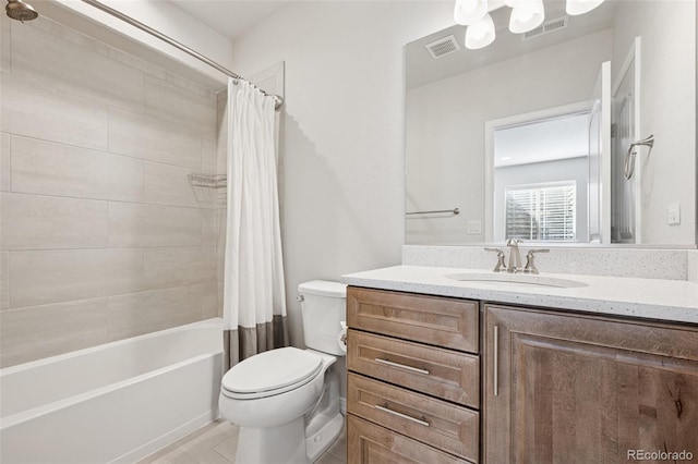 1871 Walnut Creek Ct, Colorado Springs, CO 80921 - full bath with shower / bath combination with curtain, vanity, and tile patterned flooring
