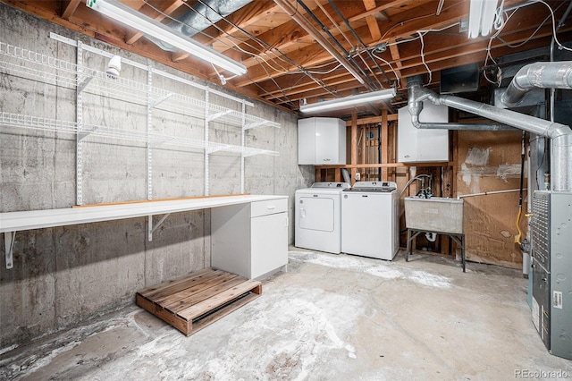 8675 W 60th Ave, Arvada, CO 80004 - unfinished basement with separate washer and dryer and a sink