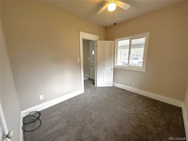 672 4th St, Limon, CO 80828 - unfurnished room featuring baseboards, ceiling fan, and carpet flooring