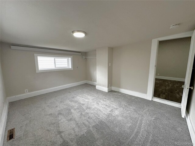 672 4th St, Limon, CO 80828 - unfurnished bedroom featuring visible vents, carpet flooring, baseboards, and a closet
