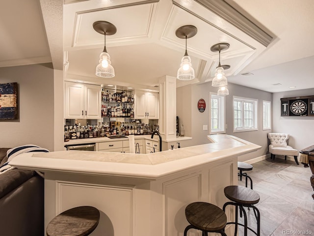 18963 E Long Ave, Centennial, CO 80016 - indoor wet bar with hanging light fixtures
