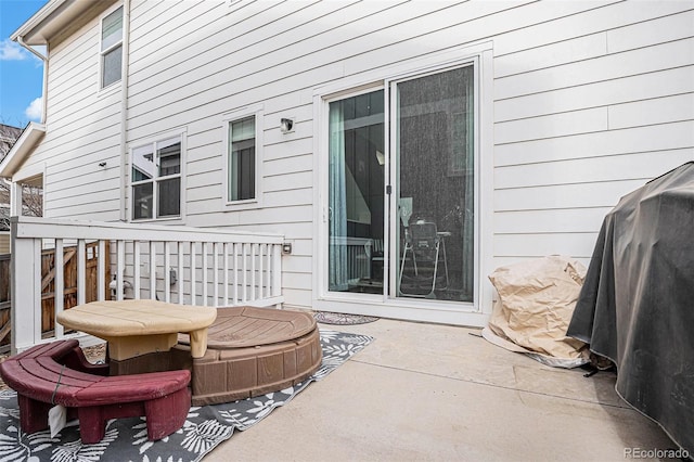 view of patio with grilling area