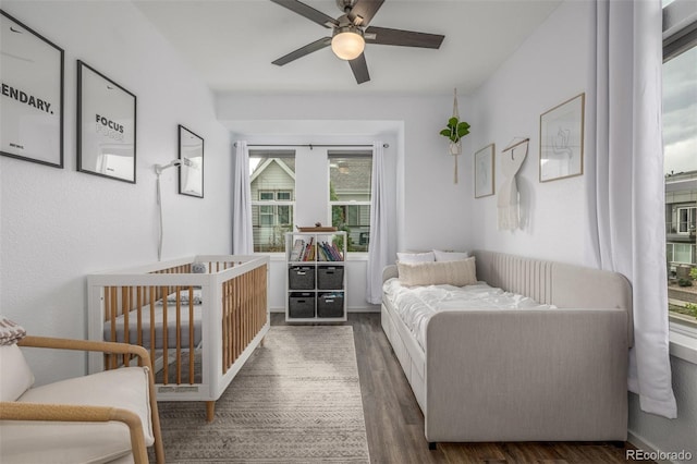 1754 W 66th Ave, Denver, CO 80221 - bedroom featuring wood finished floors and a ceiling fan