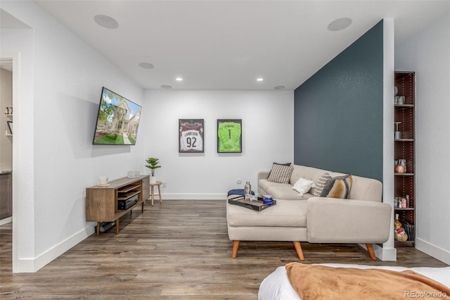 1754 W 66th Ave, Denver, CO 80221 - living area with wood finished floors, recessed lighting, and baseboards
