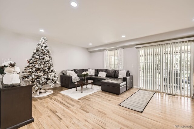 1973 S Pitkin St, Aurora, CO 80013 - living area featuring wood finished floors, recessed lighting, and baseboards