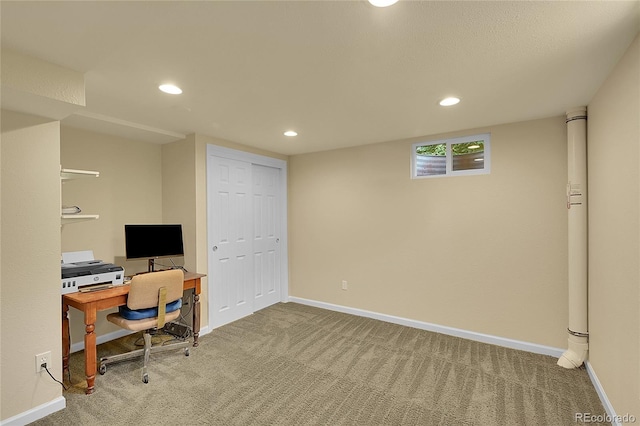 5047 S Mabre Ct, Littleton, CO 80123 - home office featuring carpet flooring and recessed lighting