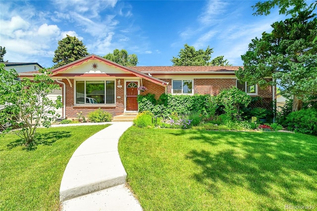 5047 S Mabre Ct, Littleton, CO 80123 - ranch-style home with brick siding and a front lawn