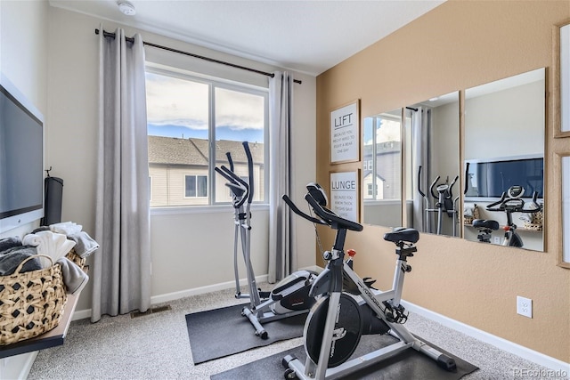 6807 Huddersfield Ln, Castle Pines, CO 80108 - workout room with baseboards and carpet