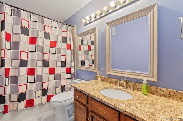 9447 Chesapeake St, Highlands Ranch, CO 80126 - full bath featuring vanity, a shower with curtain, and marble finish flooring